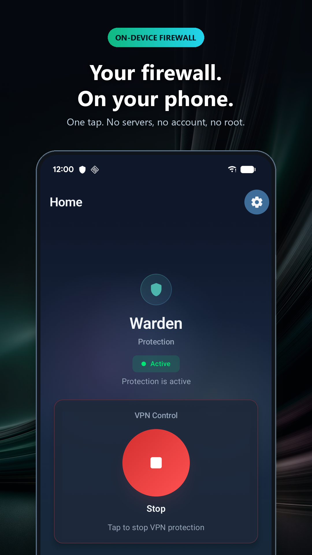 Warden home screen: your firewall, on your phone